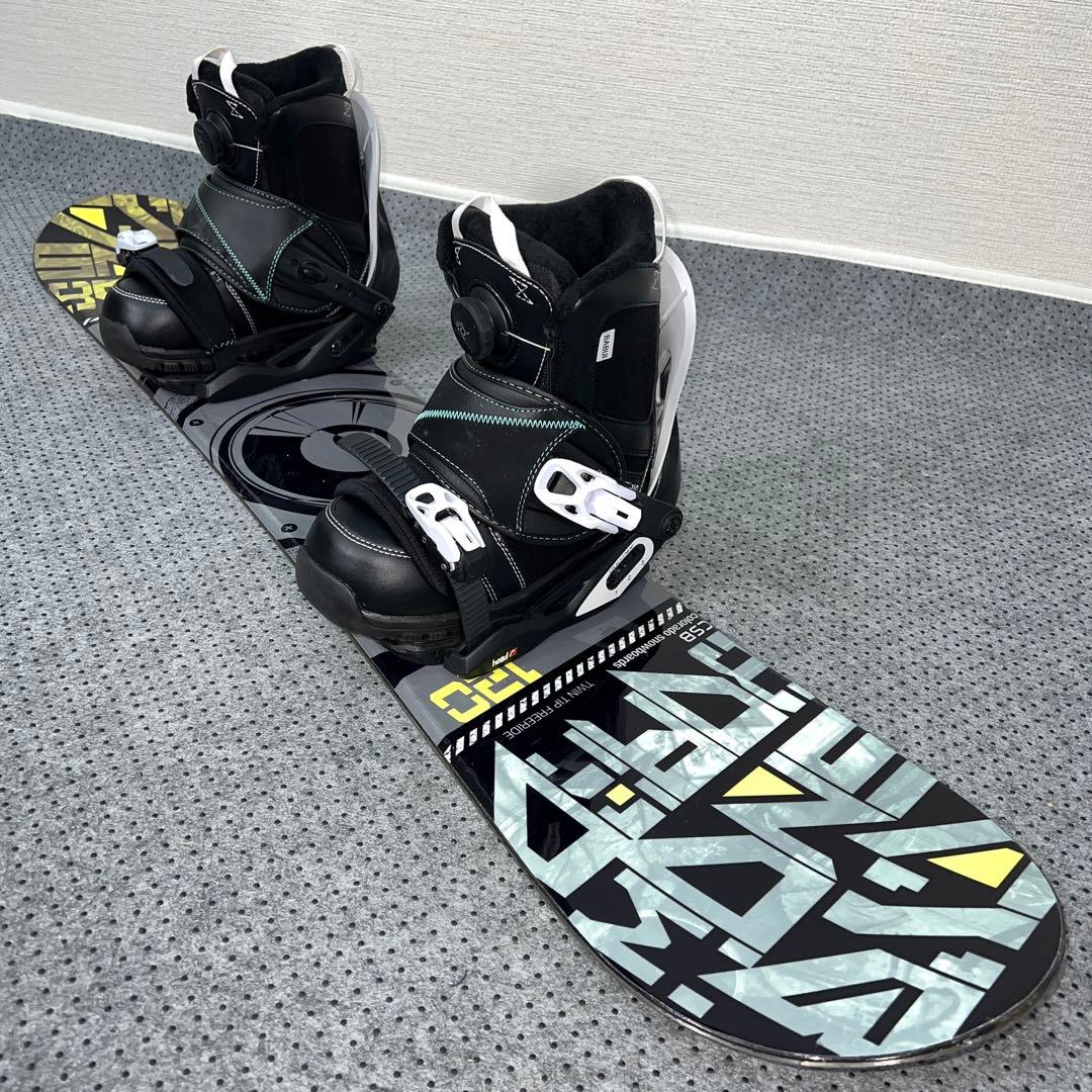 数回使用 キッズスノーボード CSB 120cm×バイン×ダイヤルブーツ