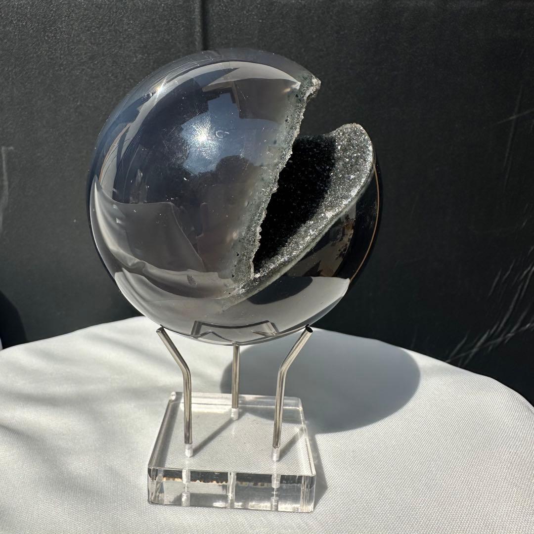 天然石グリーン瑪瑙の笑い口　置物　D.157