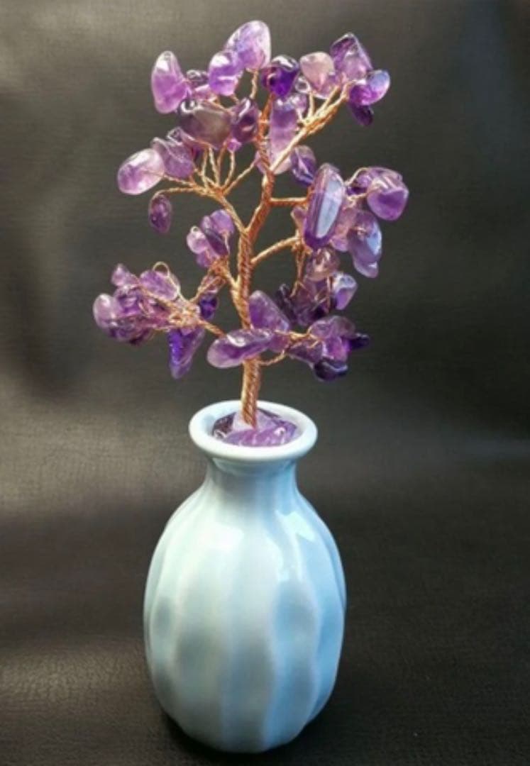 0725119　アメジスト細石置物　約48*160ミリ