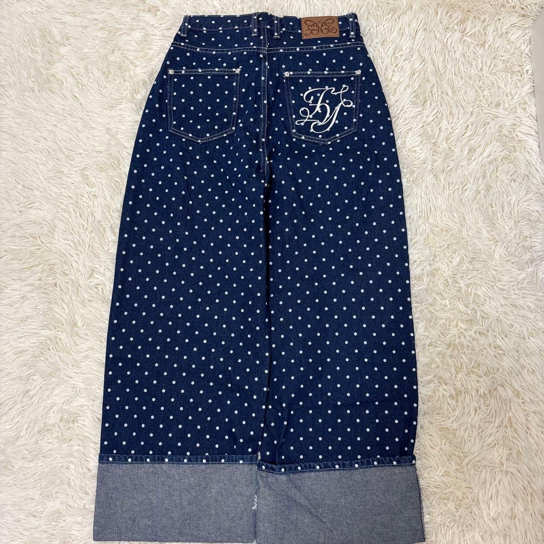 美品　Fancy Club ファンシークラブ　ドット　デニム　パンツ