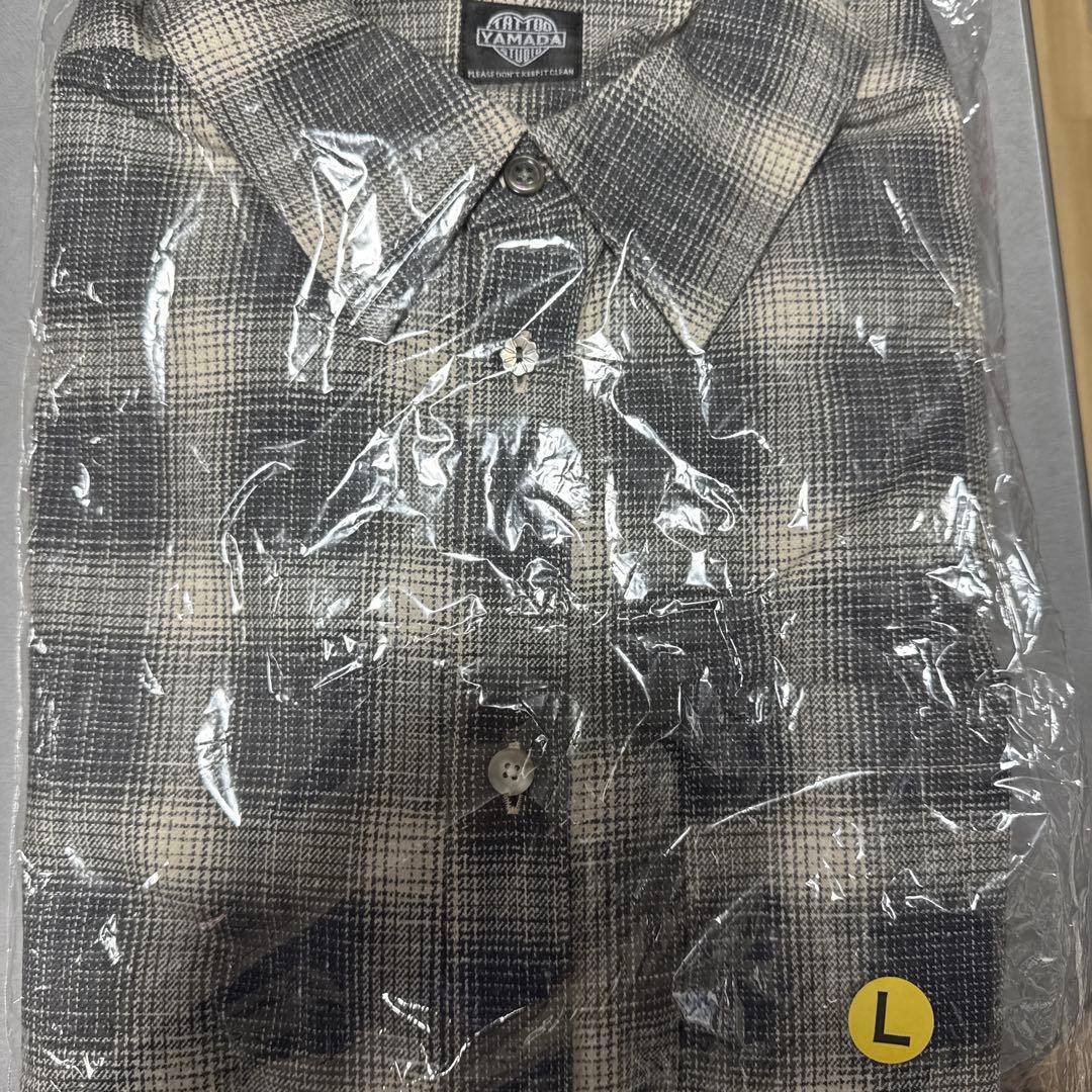 トップス tatoo studio yamada OMBRE CHECK SHIRTS L