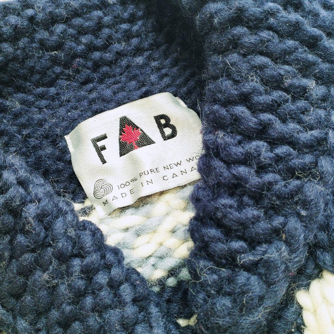 【FAB】カナダ製 カウチンニット カーディガン トナカイ