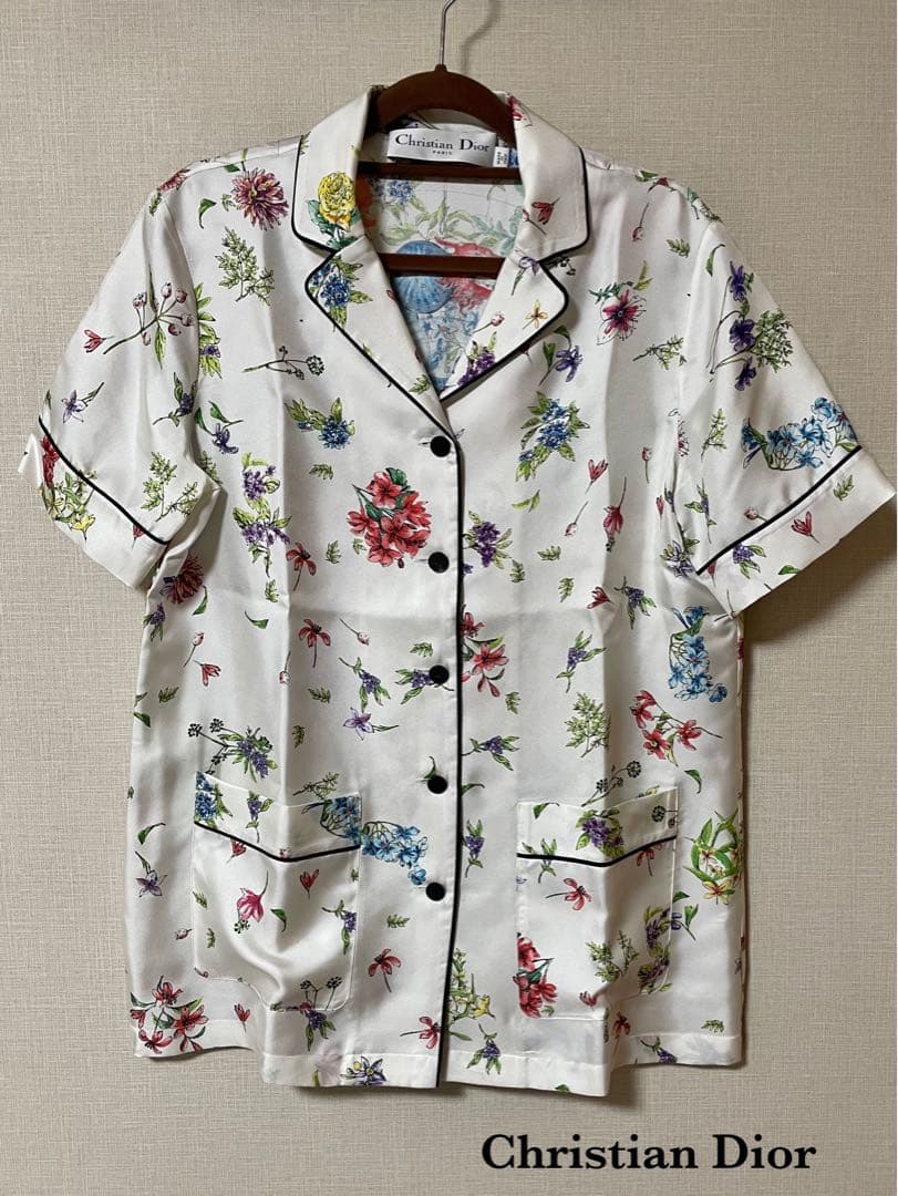 【専用】　Christian Diorレディースシルク花柄シャツ38正規品