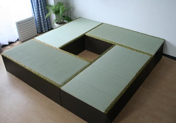 【新品・送料無料】【日本製】ブラウンユニット畳セット（1畳タイプ4本セット）