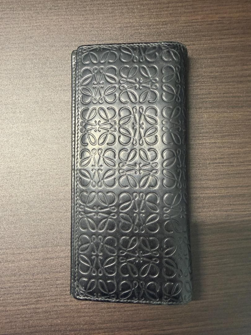 S*h様 【極美品・箱付】ロエベ 長財布 リピートアナグラム 二つ折り ブラック
