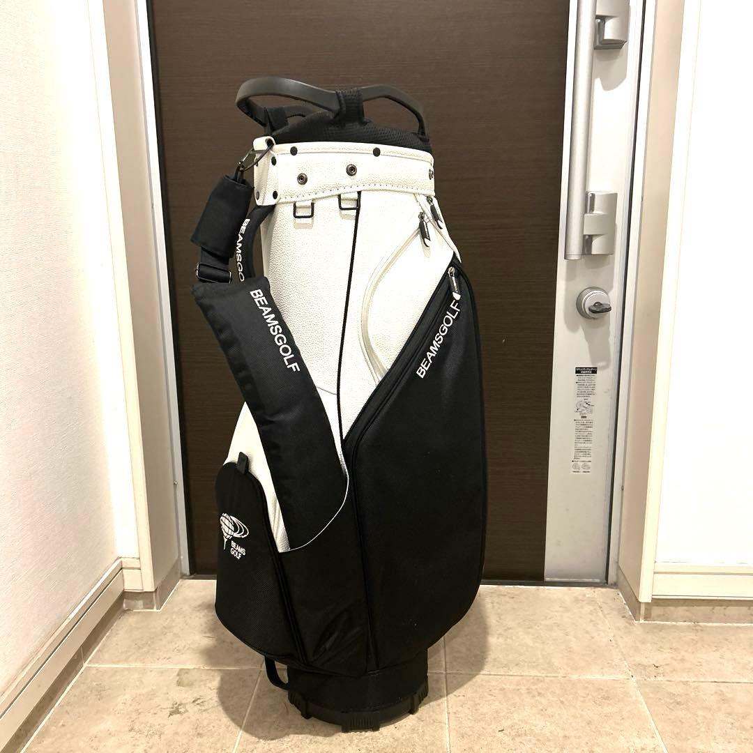 BEAMS GOLF キャディバッグ 白/黒バイカラー