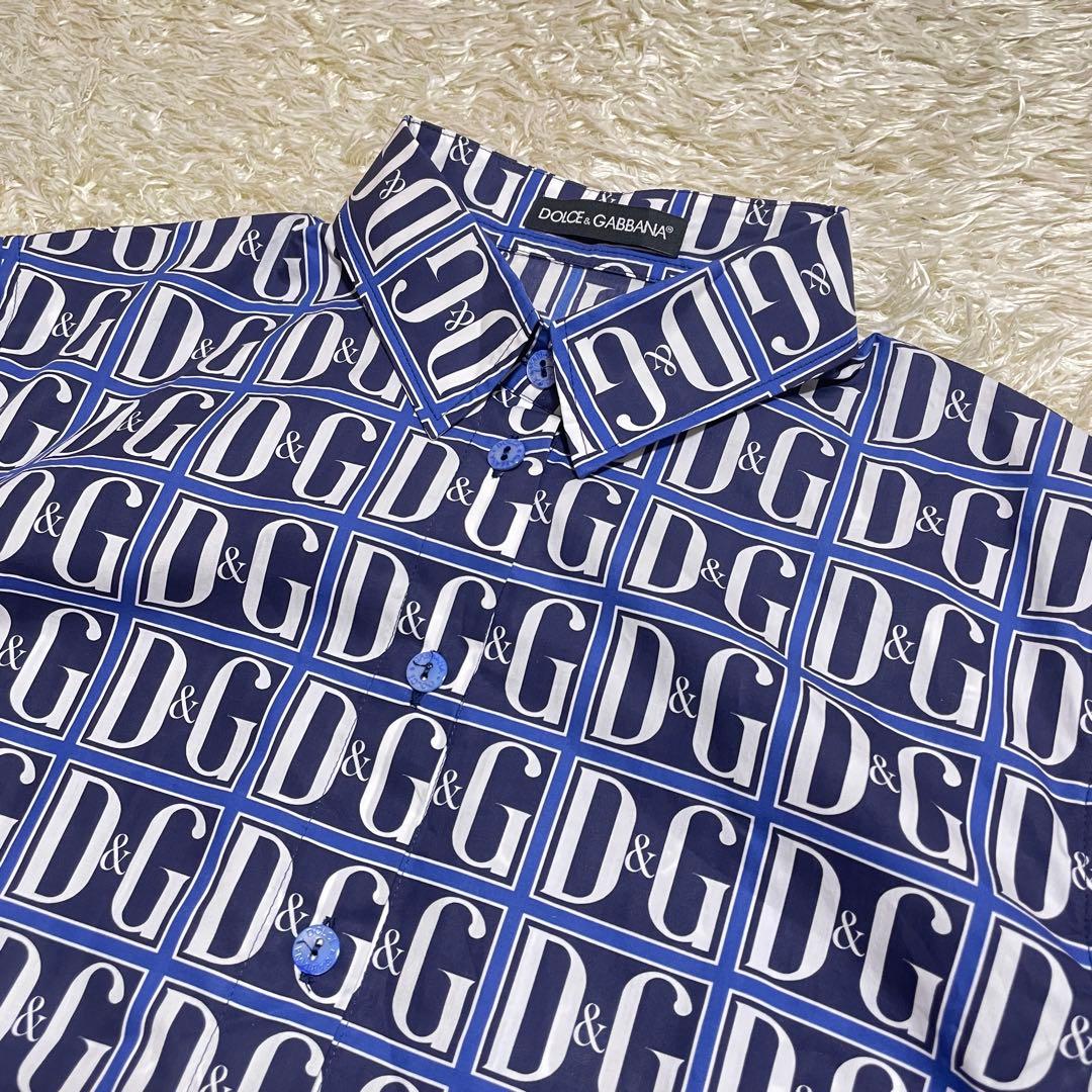 新品✨タグ付✨ドルチェ&ガッバーナ D&Gロゴ総柄 シャツ 42 大きいサイズ