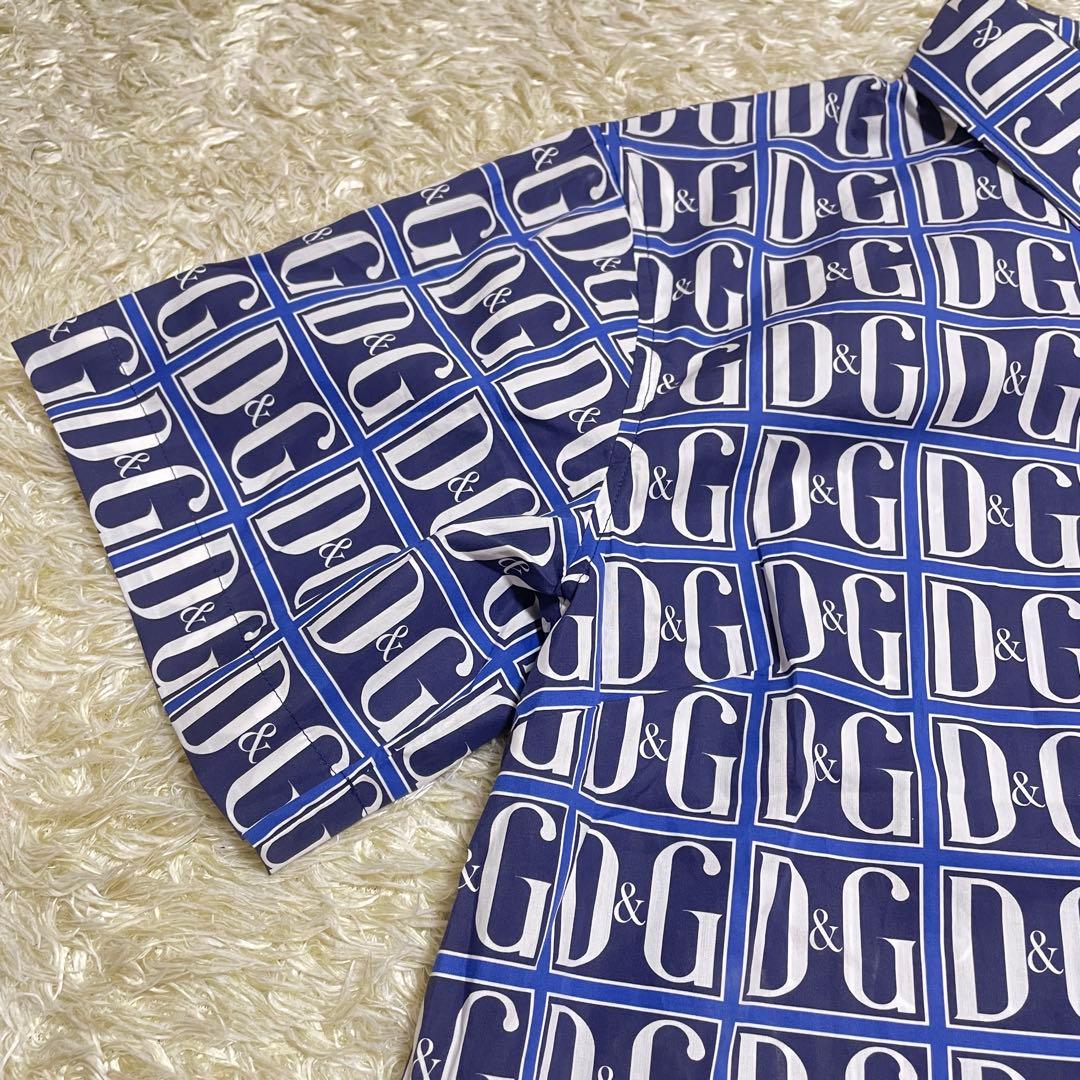 新品✨タグ付✨ドルチェ&ガッバーナ D&Gロゴ総柄 シャツ 42 大きいサイズ