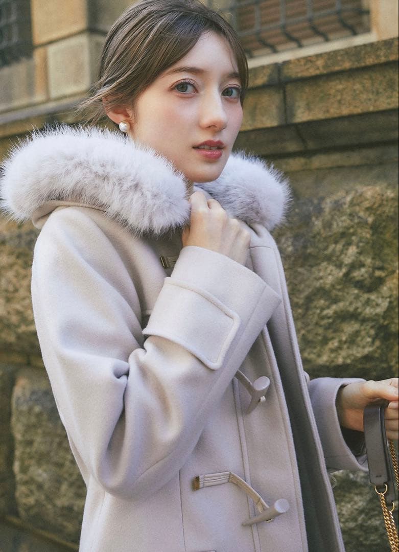 tocco トッコクローゼット　取り外し可能なファー付きダッフルコート