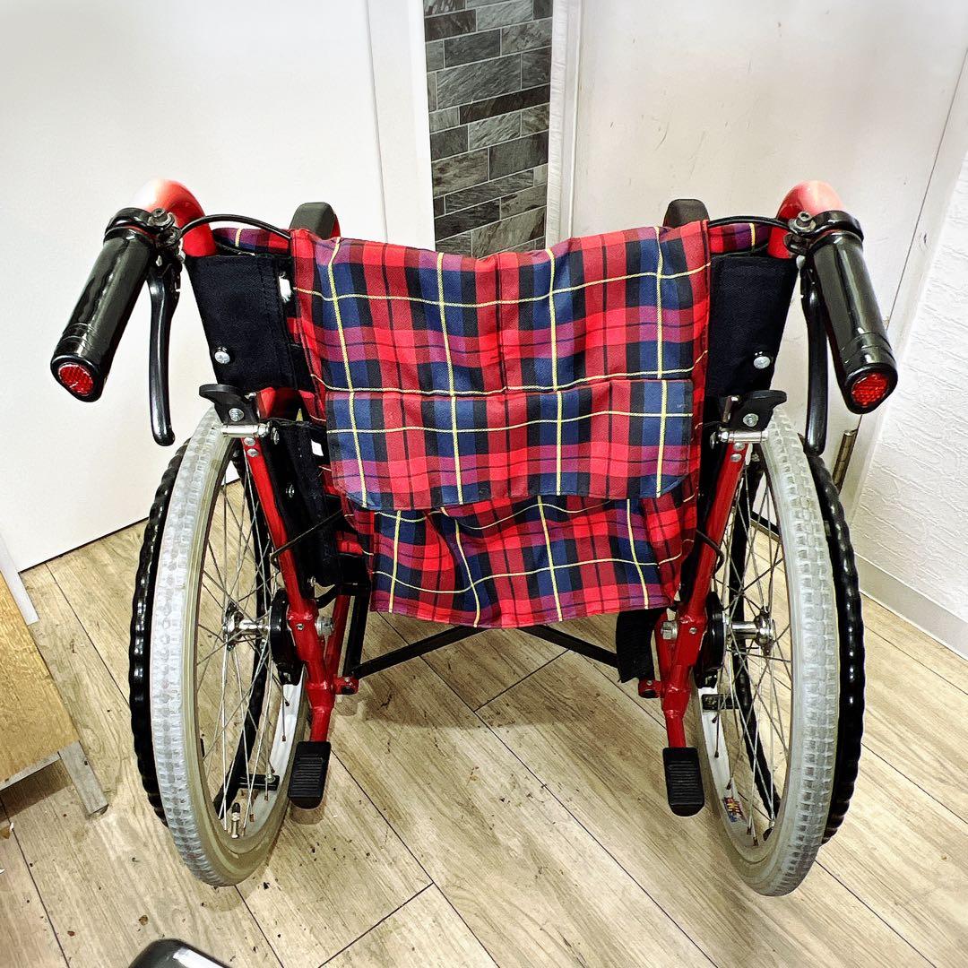 全国送料無料　KAWAMURA　カワムラサイクル　自走・介助兼用　車椅子　赤