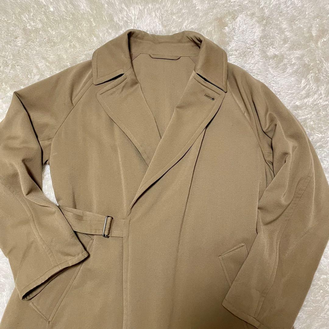 COMOLI (17AW ）ウール 中綿 タイロッケンコートベージュ ベルト付き