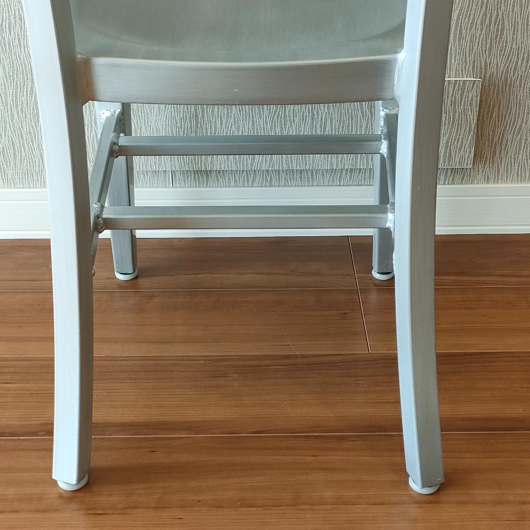 ヴィンテージ　アルミニウム 　チェア　座刳り　サイドチェア①