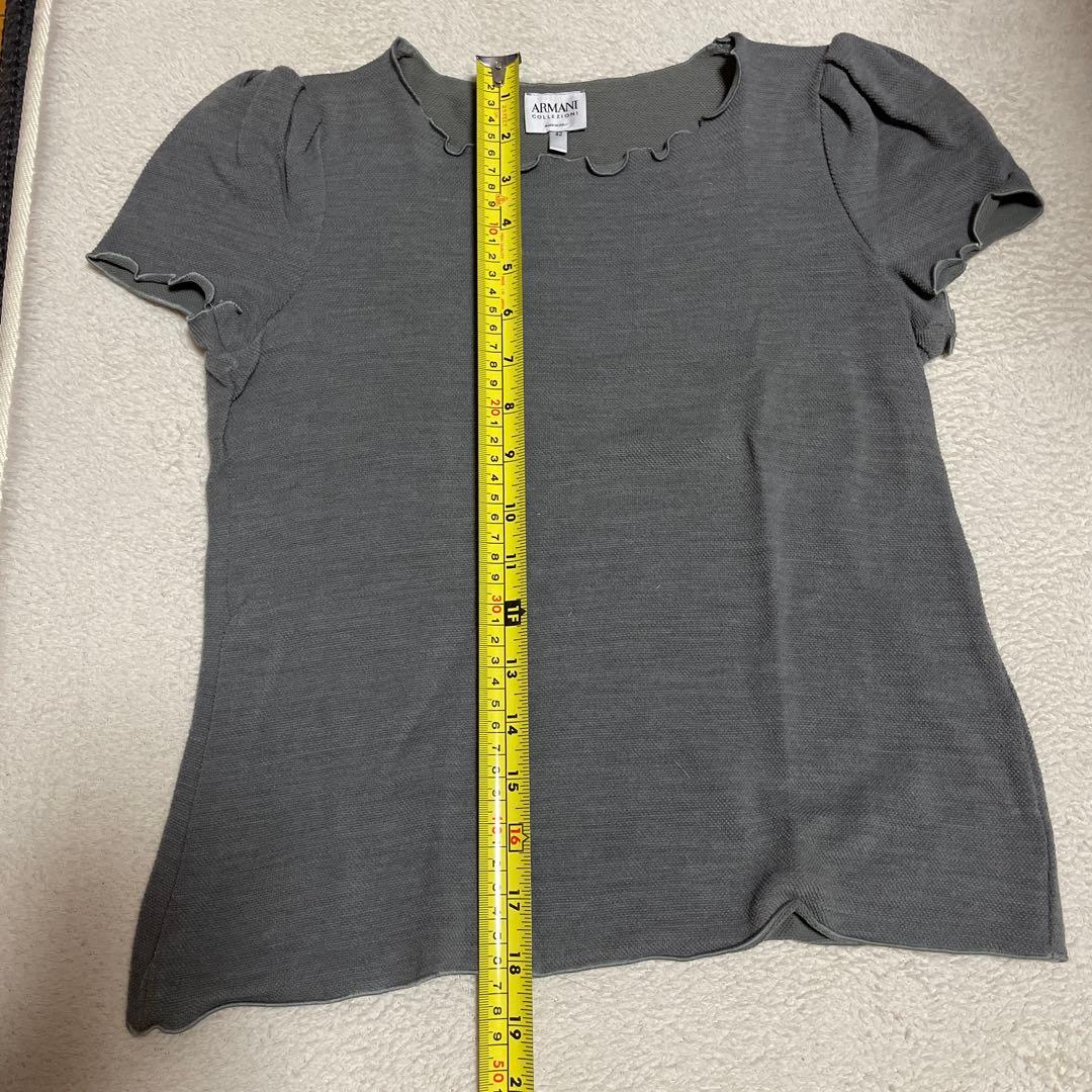 ARMANI COLLEZIONI グレー フリル 半袖 42