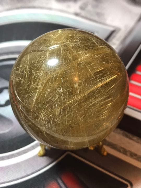 パワーストーン　ルチルクォーツ　丸玉　穴無　55mm玉