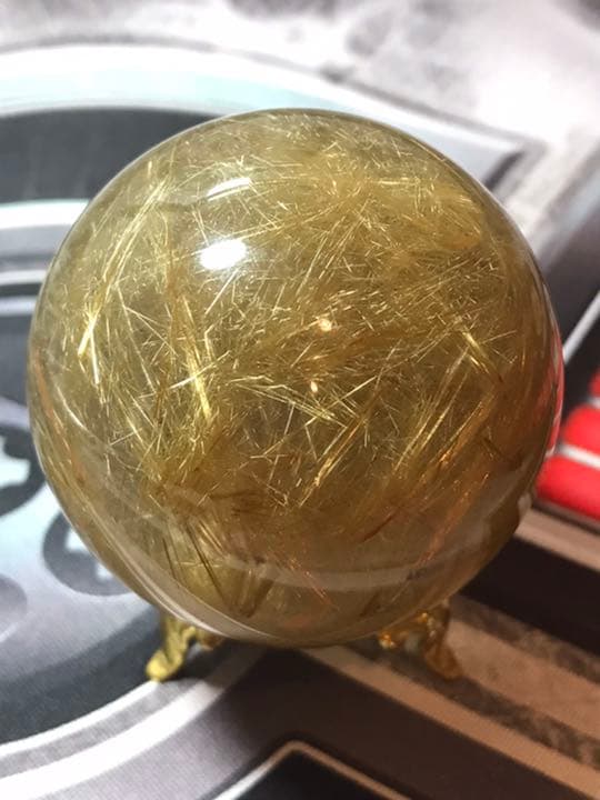 パワーストーン　ルチルクォーツ　丸玉　穴無　55mm玉