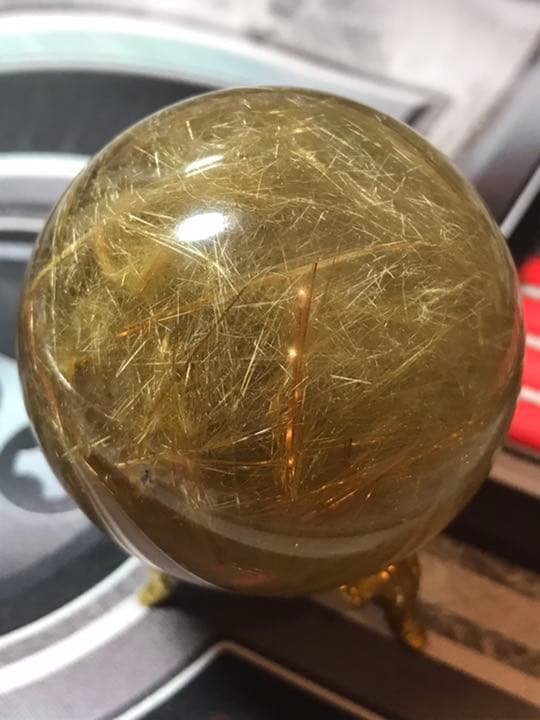 パワーストーン　ルチルクォーツ　丸玉　穴無　55mm玉