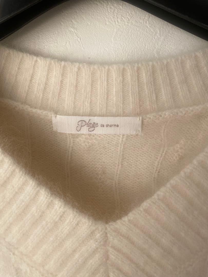 【新品未使用】Plage Vネック ニット オーバーサイズ 白