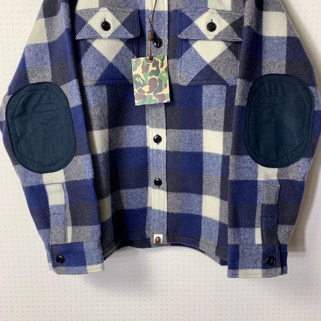 美品 A BATHING APE CPOジャケット ネルシャツ ブロックチェック
