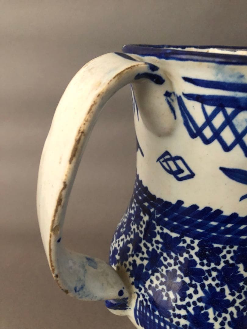 スペイン骨董　古陶 陶器　マニセス焼の水差し、ピッチャー　アンティーク