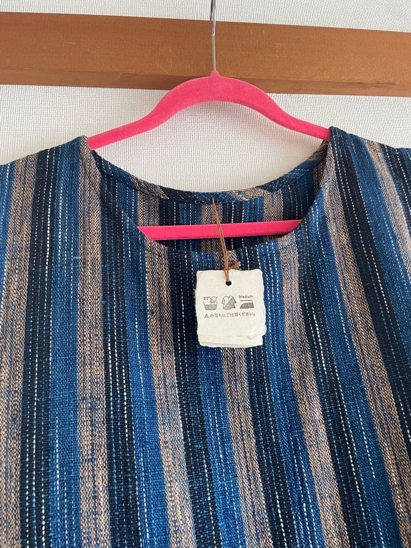 ユ*リ様 うさとの服　藍染め　エプロンワンピース