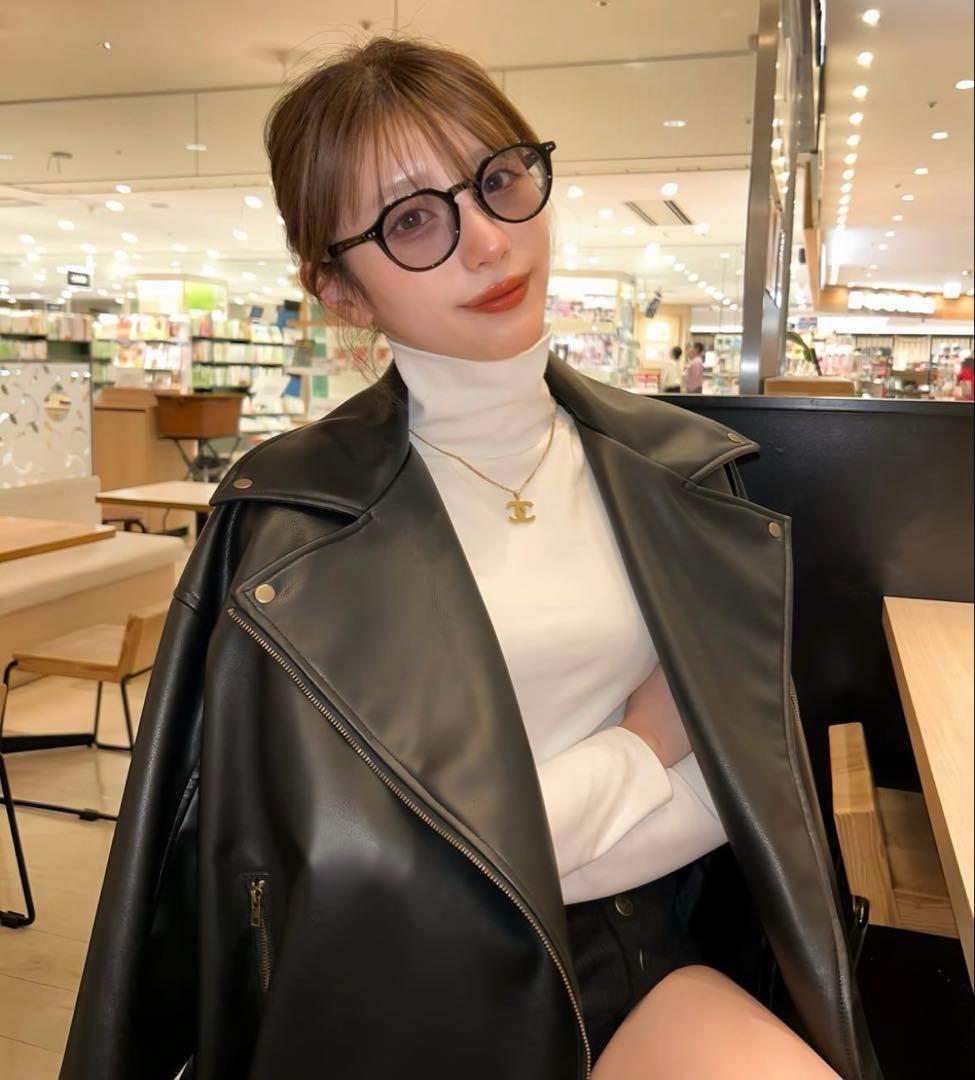 ジャケット・アウター diante LOOSE ECO LEATHER RIDERS JACKET