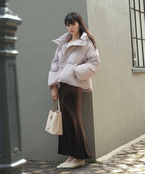 アウター総選挙3位　フード取り外し可能 軽量ダウンブルゾン　VIS ピンク