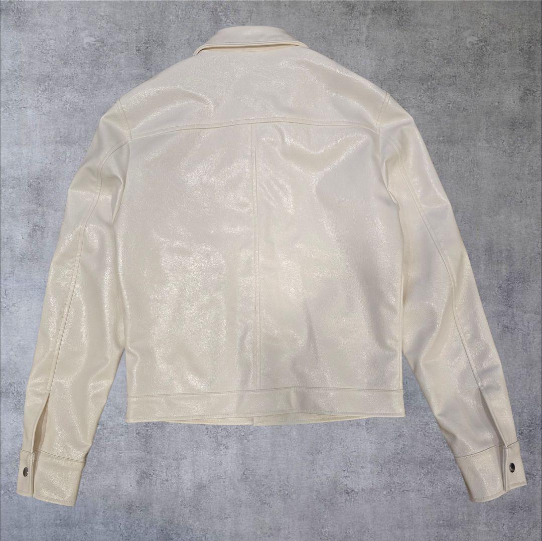 【未使用級】ZARA　ホワイトレザージャケット完売品