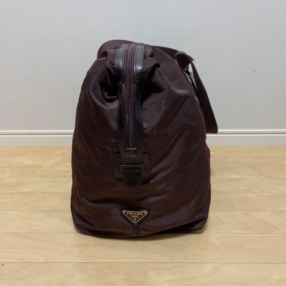 ■PRADA（プラダ）/良品 / ナイロン×レザー /ボストンバッグ /ブラウン