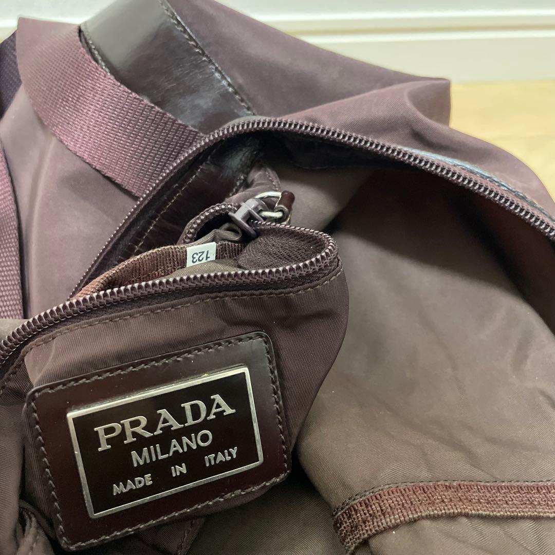 ■PRADA（プラダ）/良品 / ナイロン×レザー /ボストンバッグ /ブラウン