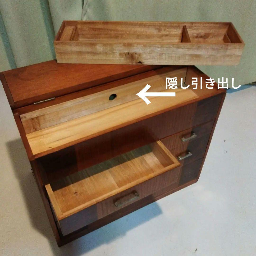 裁縫箱!　 桐　木工品　　　　　　　　隠し引き出し付き　職人手作り家具