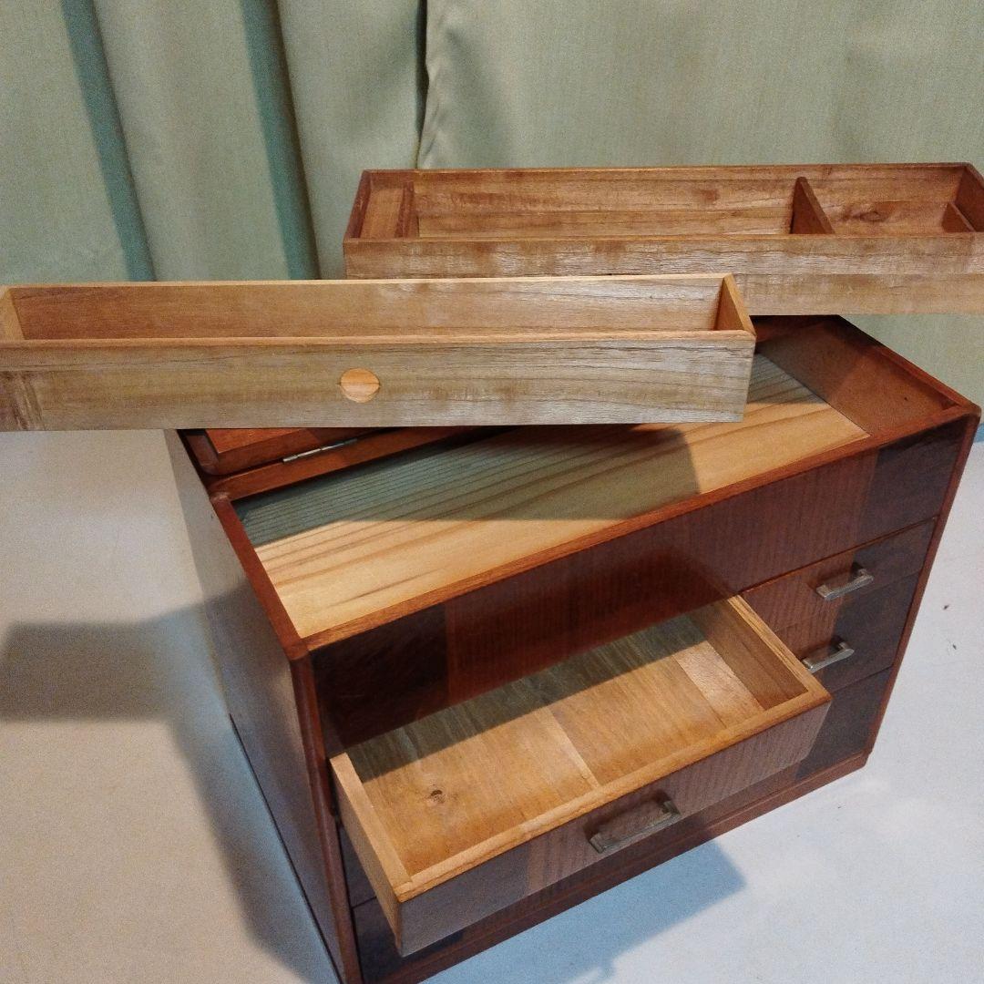裁縫箱!　 桐　木工品　　　　　　　　隠し引き出し付き　職人手作り家具