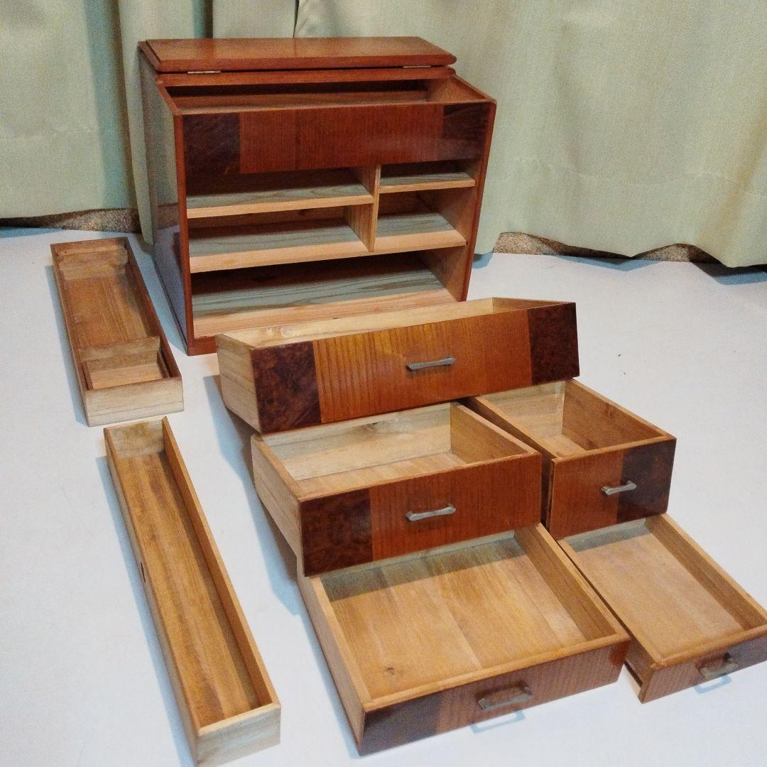 裁縫箱!　 桐　木工品　　　　　　　　隠し引き出し付き　職人手作り家具
