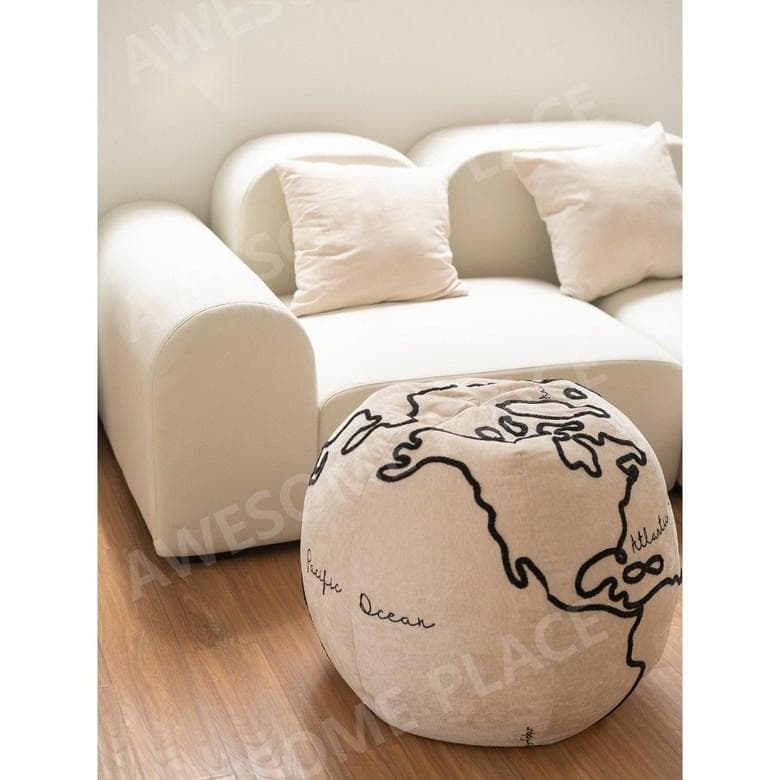 Cooler Colour 地球儀デザイン ビーズクッション 50×60cm