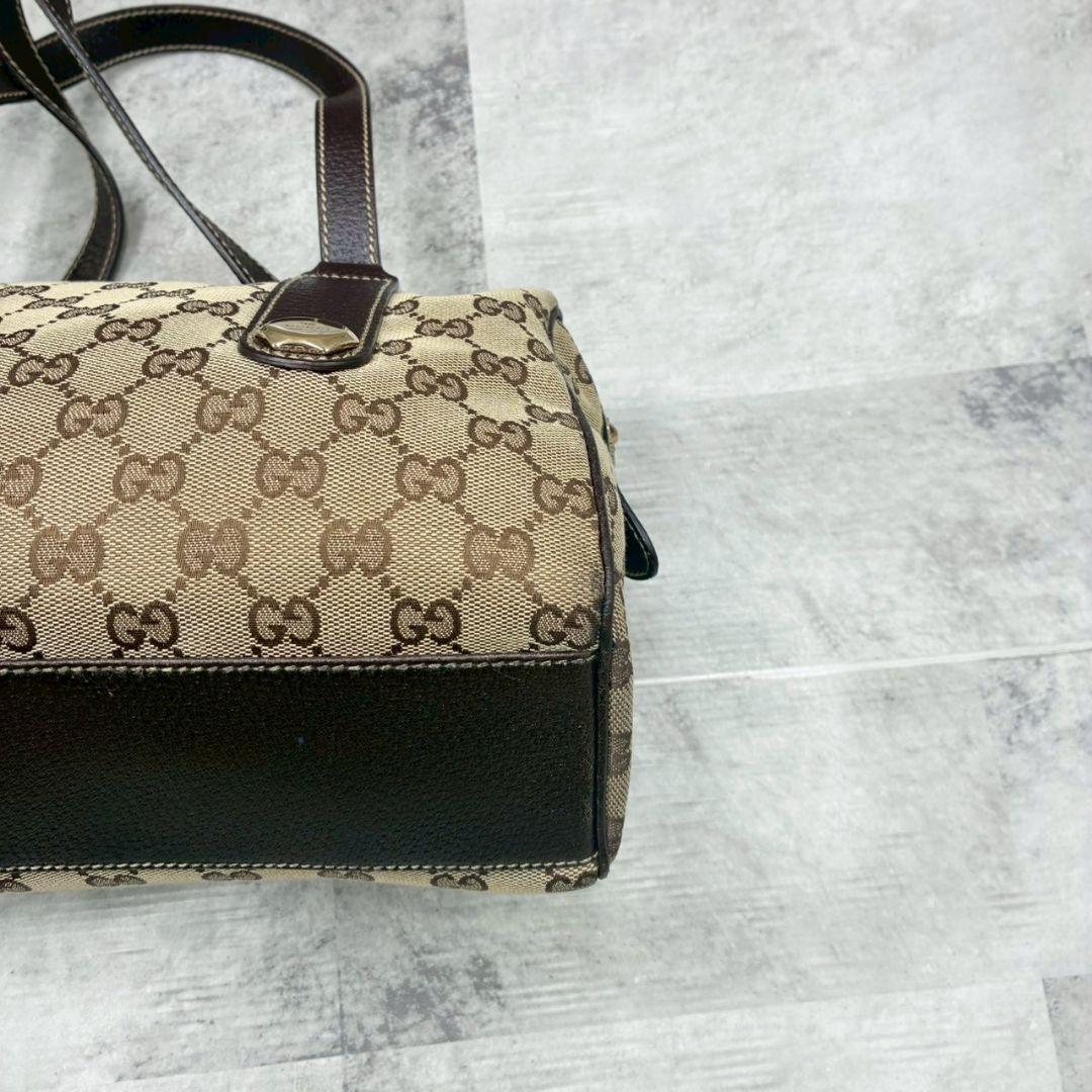 美品✨ グッチ GG キャンバス ミニボストン バッグ 肩掛け ハンドバッグ