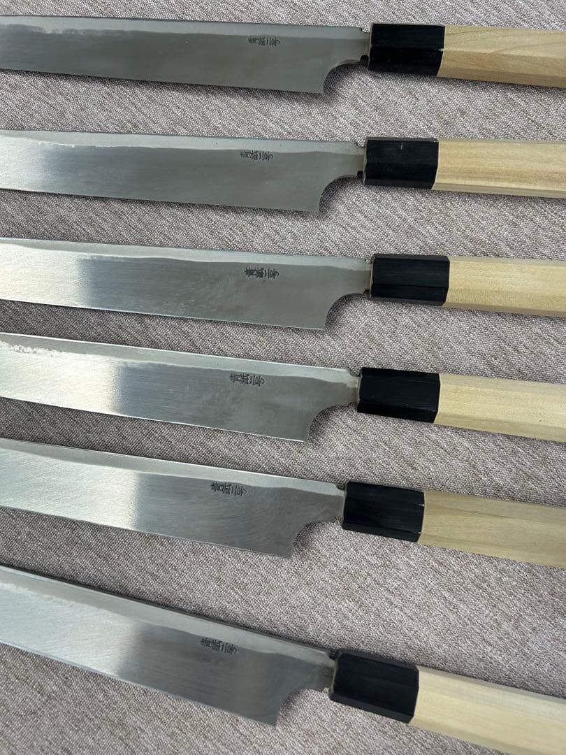 [6個セット] 包丁 柳刃包丁 270mm 安来鋼青紙２号 水牛八角柄