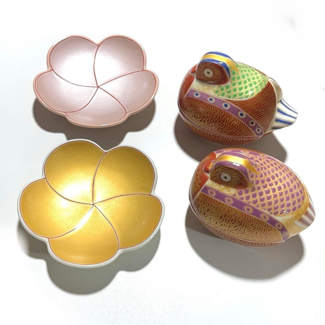 【☆お得なお品☆】【新品】有田焼幸楽窯　錦琳派おしどり蓋物雄雌セット　縁起物