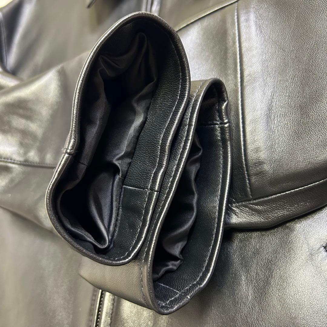 【美品】25AW ユナイテッドアローズ シープレザー ジップ ブルゾン 黒 XL