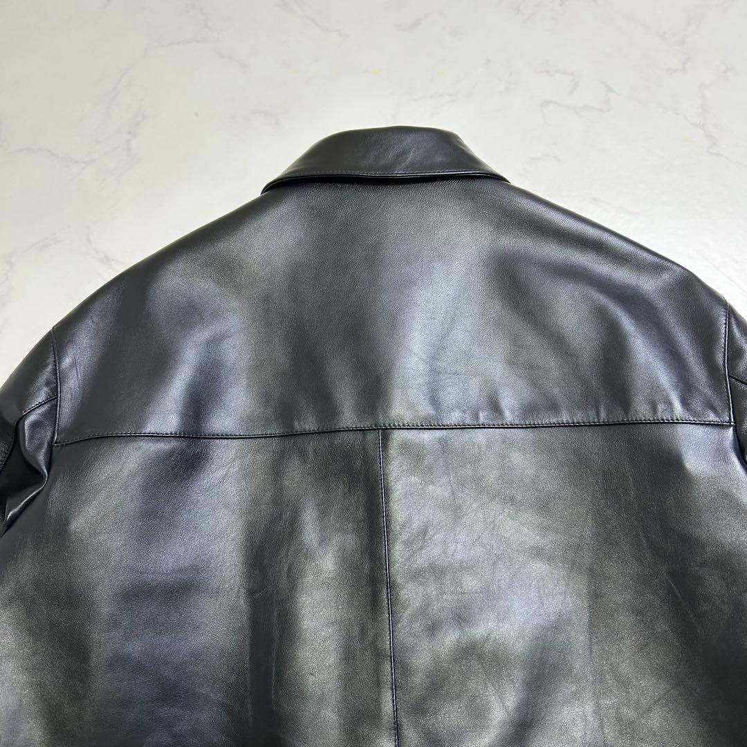 【美品】25AW ユナイテッドアローズ シープレザー ジップ ブルゾン 黒 XL