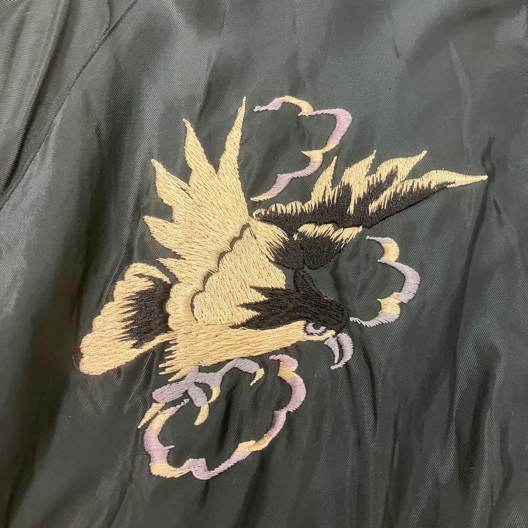 TAILOR東洋 ヒノヤ別注 舞妓 イーグル 刺繍 スカジャン 青 黒 Ｌ