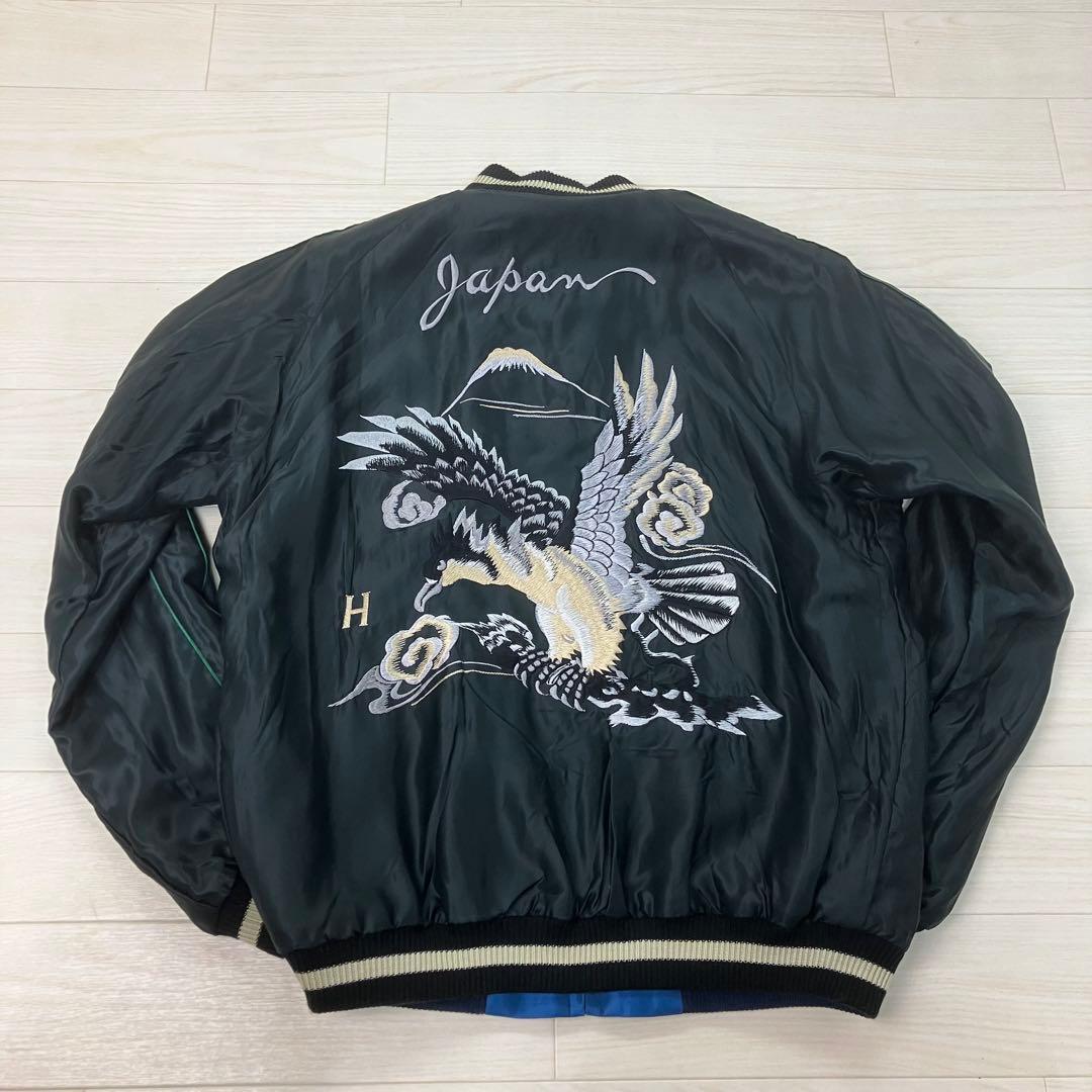 TAILOR東洋 ヒノヤ別注 舞妓 イーグル 刺繍 スカジャン 青 黒 Ｌ