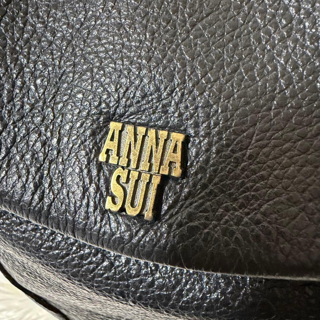 希少✨ANNA SUI ミニリュック レザー シボ革 メタルロゴ