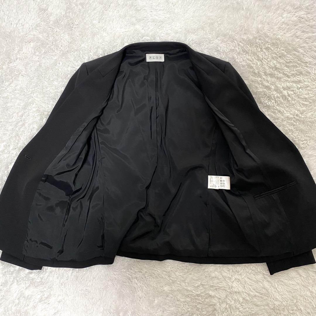 【極美品】 PLST プラステ ノーカラー パンツスーツ セットアップ 洗濯