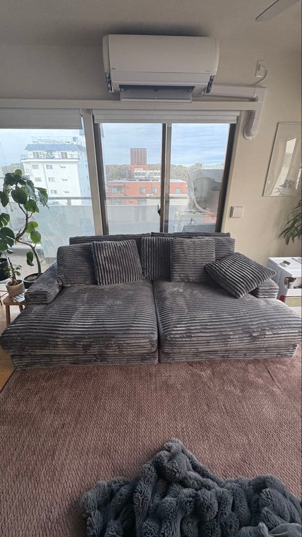 ラッシュルーム　ディープソファソファベッドカウチソファグレー