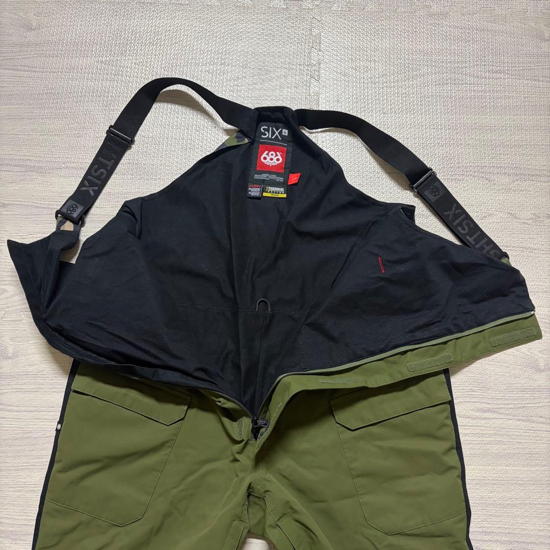 ラスク686 スノーボードウェア セットアップ L迷彩カモフラ ビブパンツ