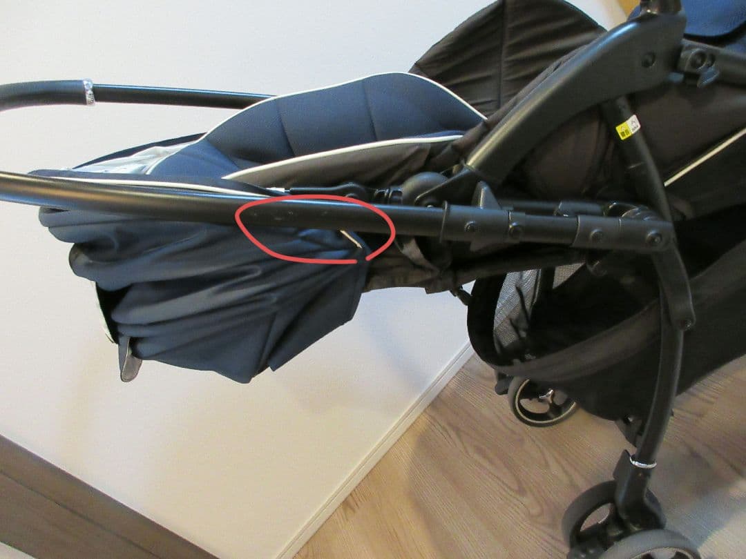 【中古良品】アップリカ A型ベビーカー ラクーナ クッション AD ネイビー