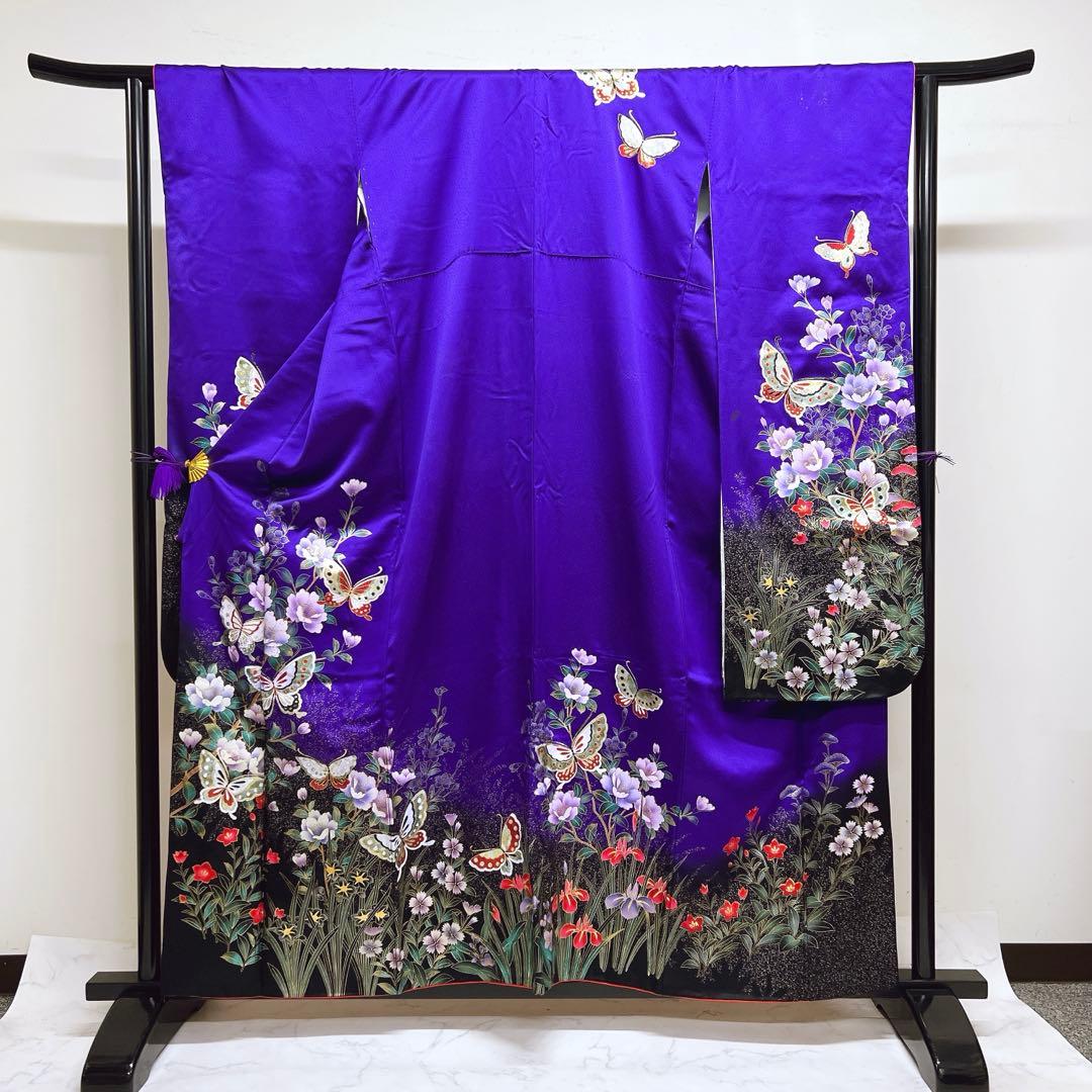 振袖　金彩　彩箔　蝶　牡丹　撫子　菖蒲　桔梗　晴れの日　成人式　着物　013tz