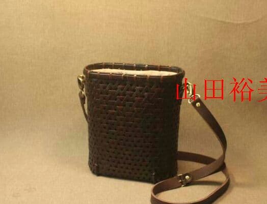 竹編みバッグ 古風  収納ケース職人手作り}