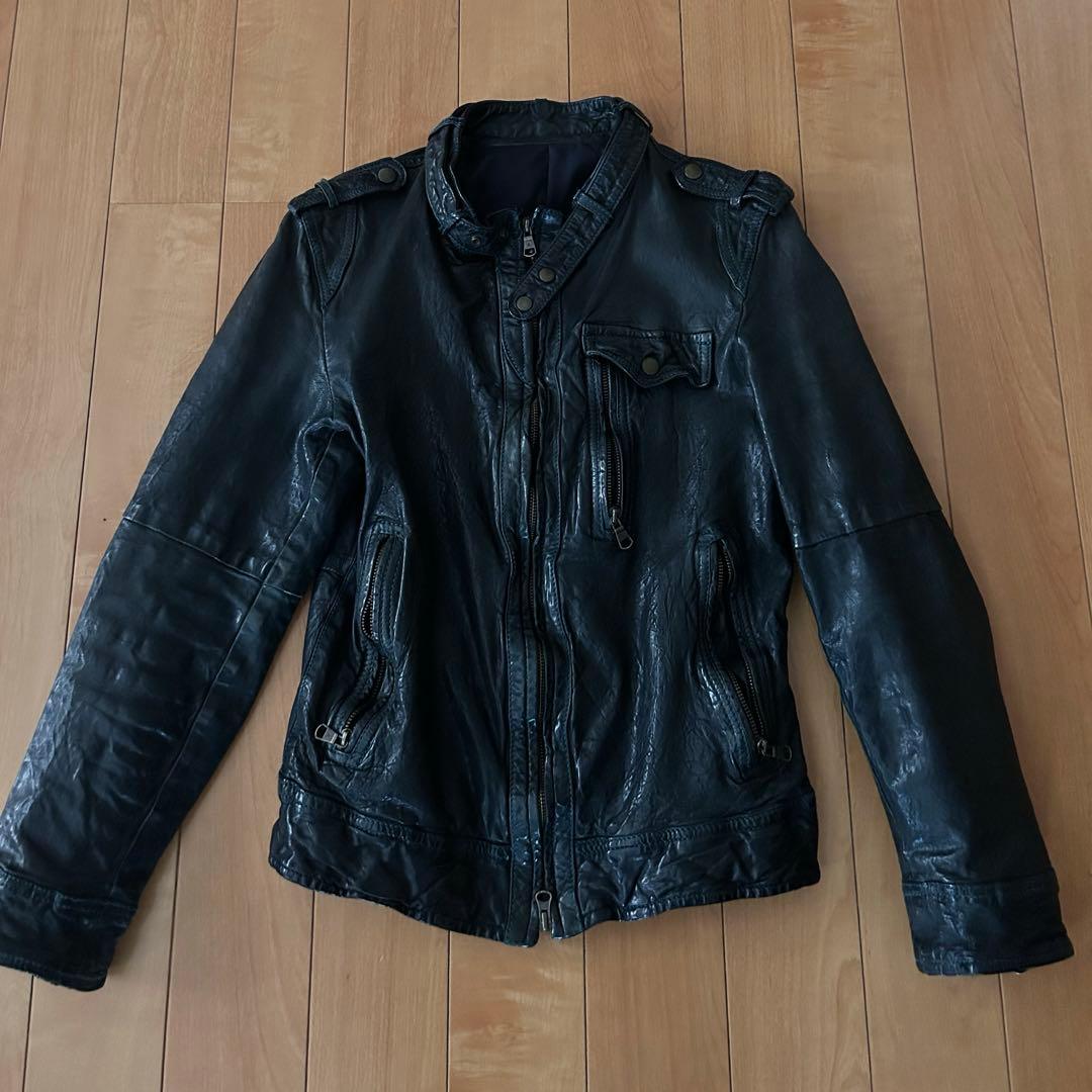 レザージャケット　黒色　archive 00s 希少