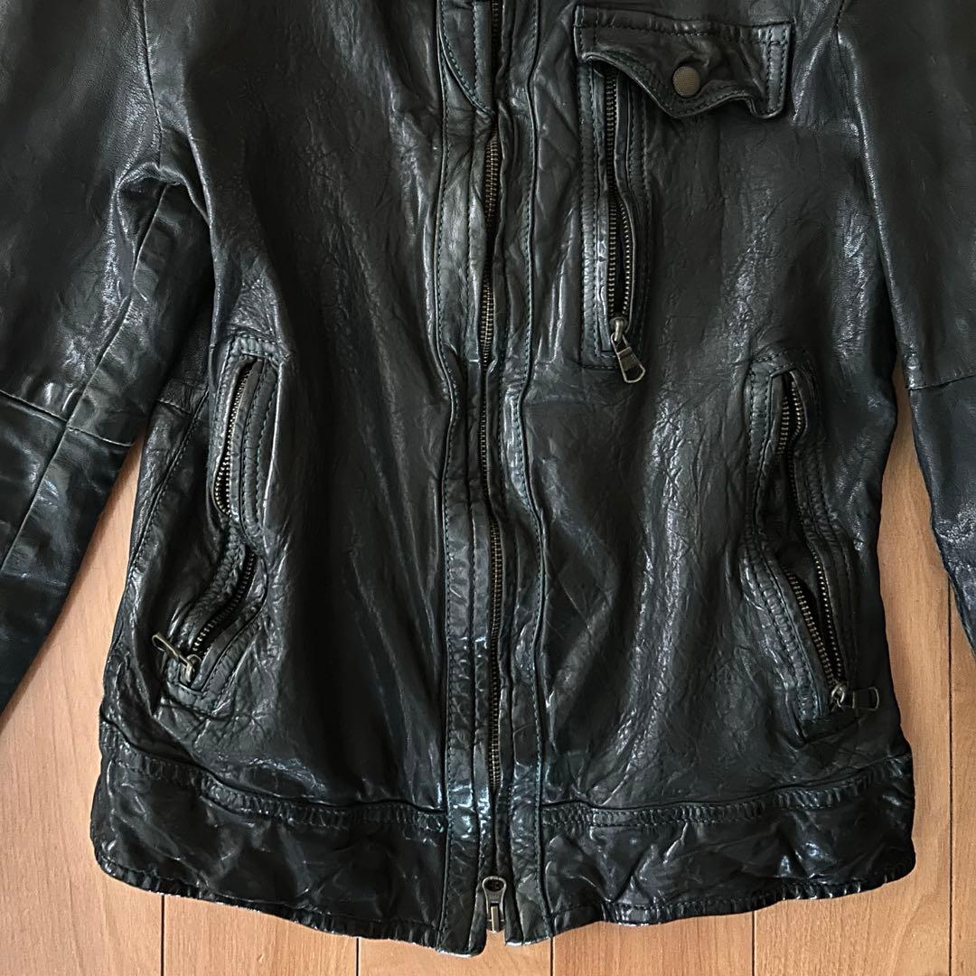 レザージャケット　黒色　archive 00s 希少