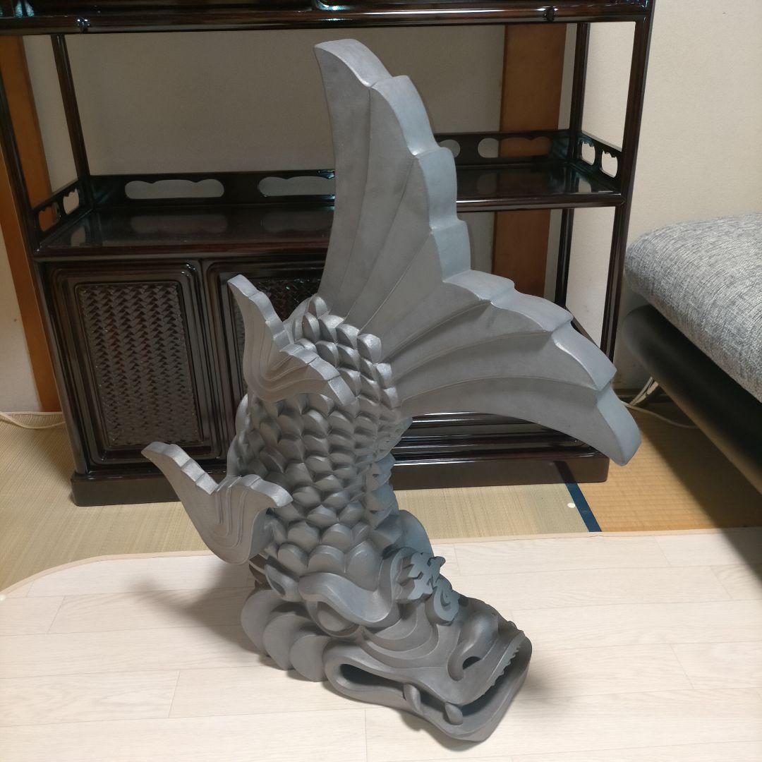 お*ん様 【鬼師・長尾龍作 銘入り】登り鯱 姫路瓦工芸 刻印 大型69cm シャ